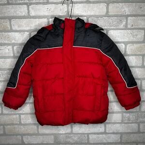 Boys Size 4 Winter Coat Red and Gray